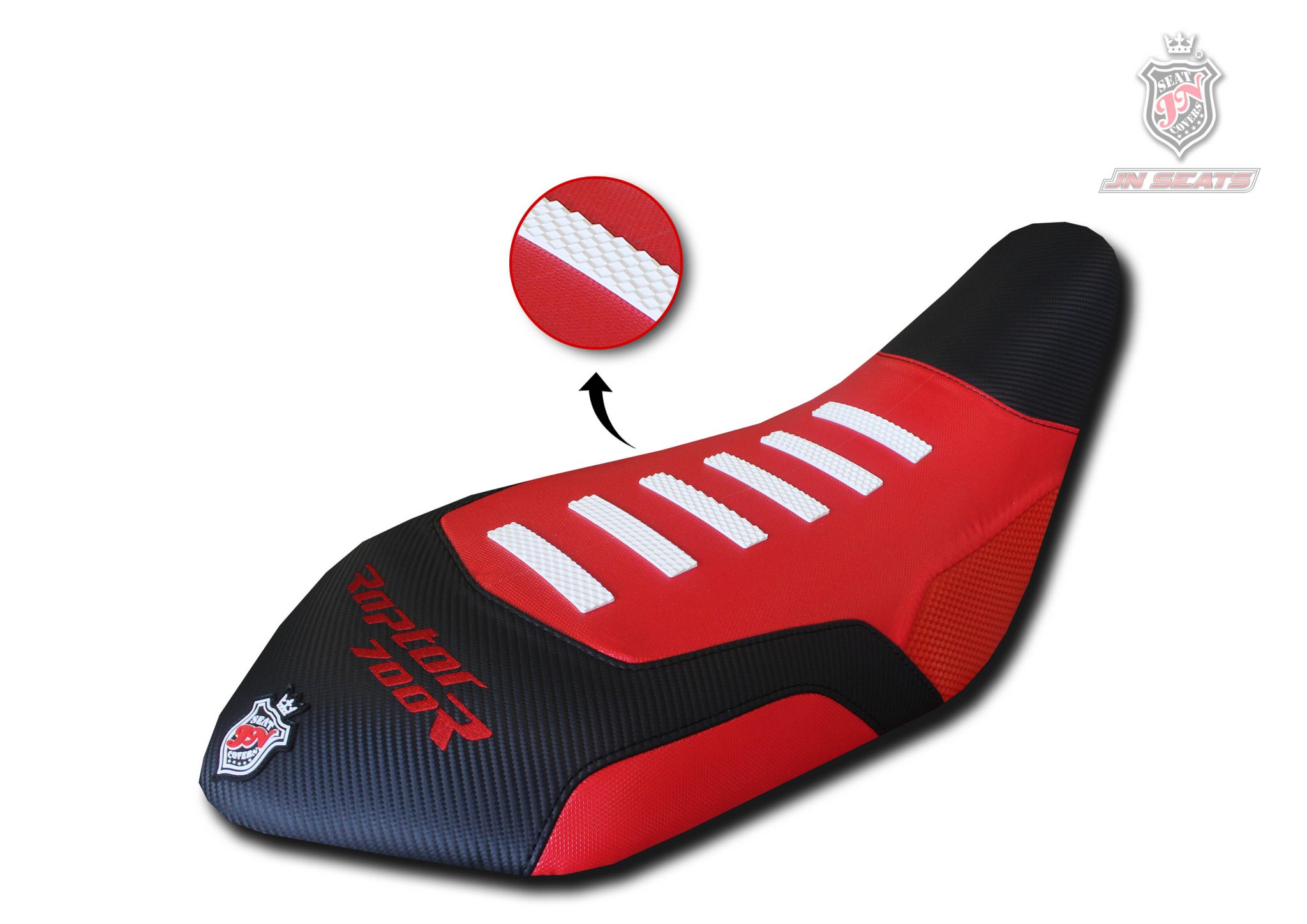 For Yamaha Raptor 700 YFM700 2006-2021 Non Slip Seat Cover ALL Red Black Ribs For Yamaha Raptor 700 YFM700 2006-2021 Non Slip Seat Cover ALL Red Black Ribs